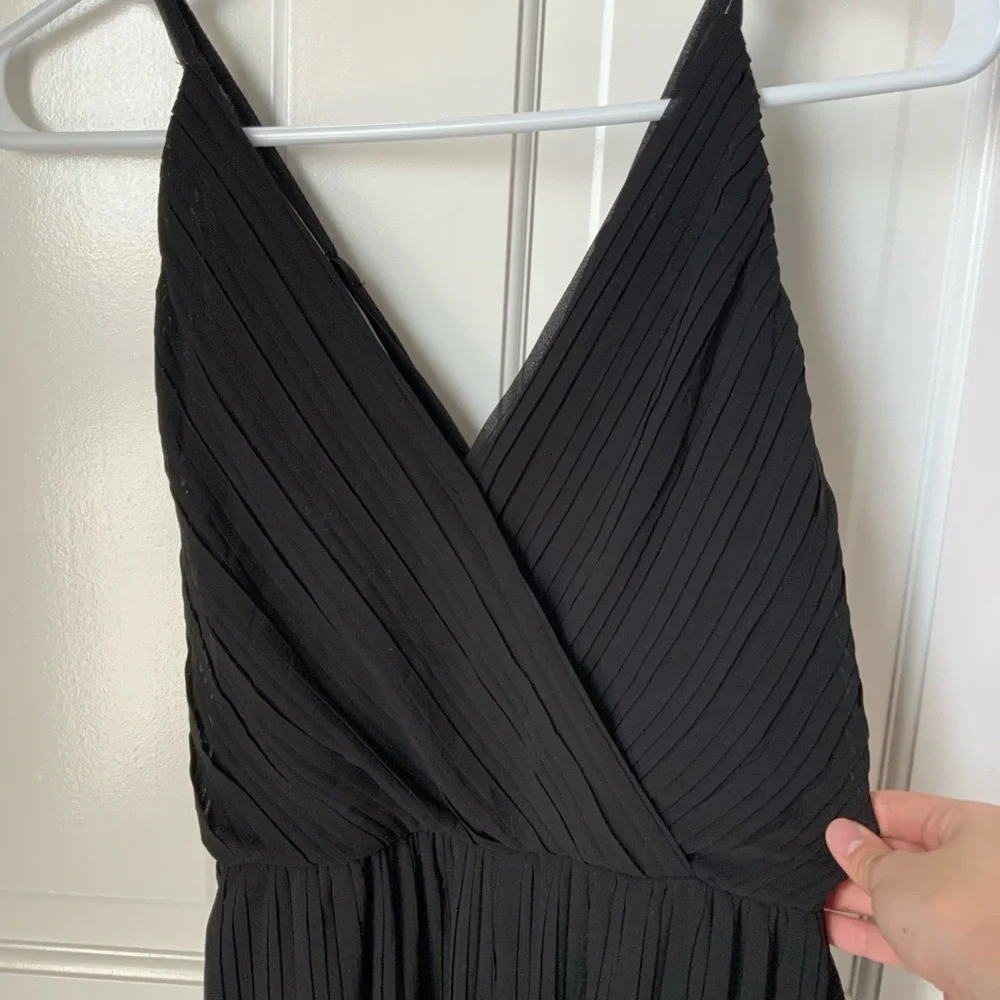 Beyond Words Flowy Black Wide Leg Jumpsuit - Picture 3 of 5